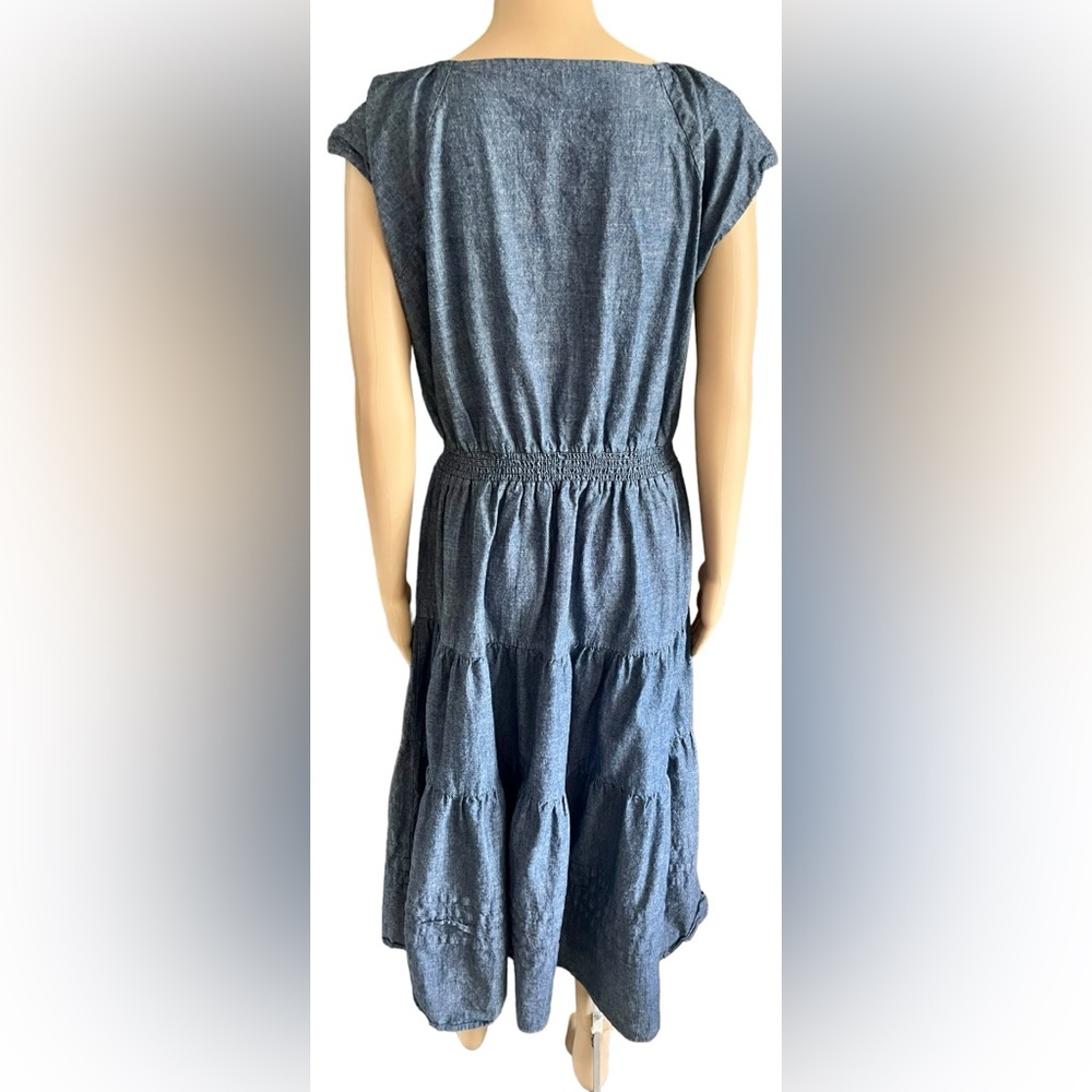 Reba Blue Denim Tiered Ruffled Dress - Picture 5 of 8